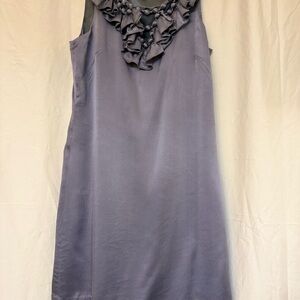 EVI 100% Silk Mini Gray Metallic Dress Size 4